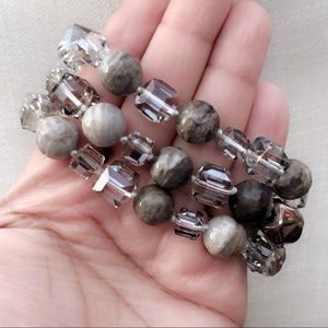 🆕CRYSTAL AND STONE Layered Bracelet